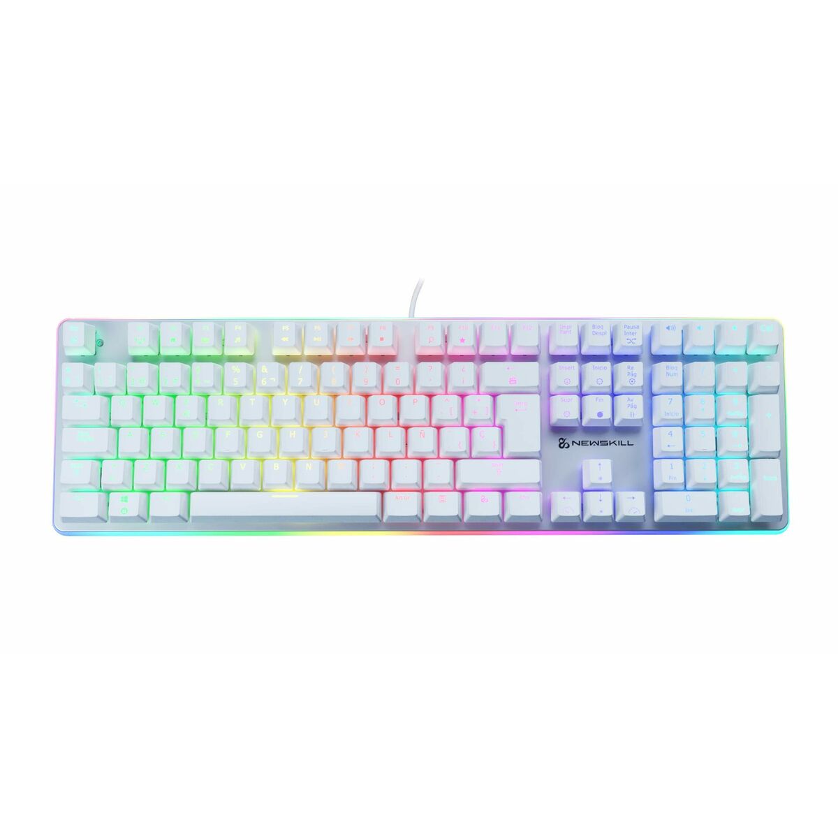 Clavier de jeu Newskill Suiko Ivory QWERTY LED RGB blanc - Level7Up