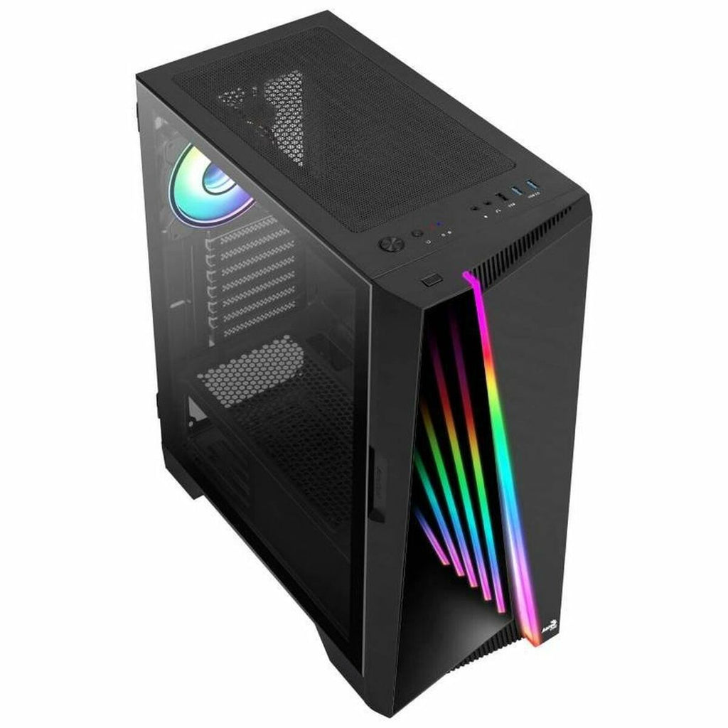 boîtier semi - tour ATX Aerocool MIRAGEBK Noir avec éclairage RGB - Level7Up