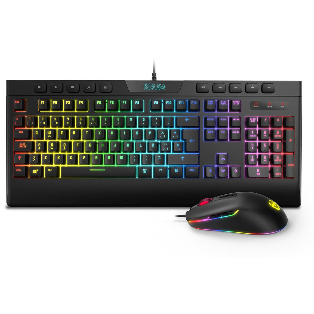 Clavier avec souris gaming Krom Kalyos RGB noir - Level7Up