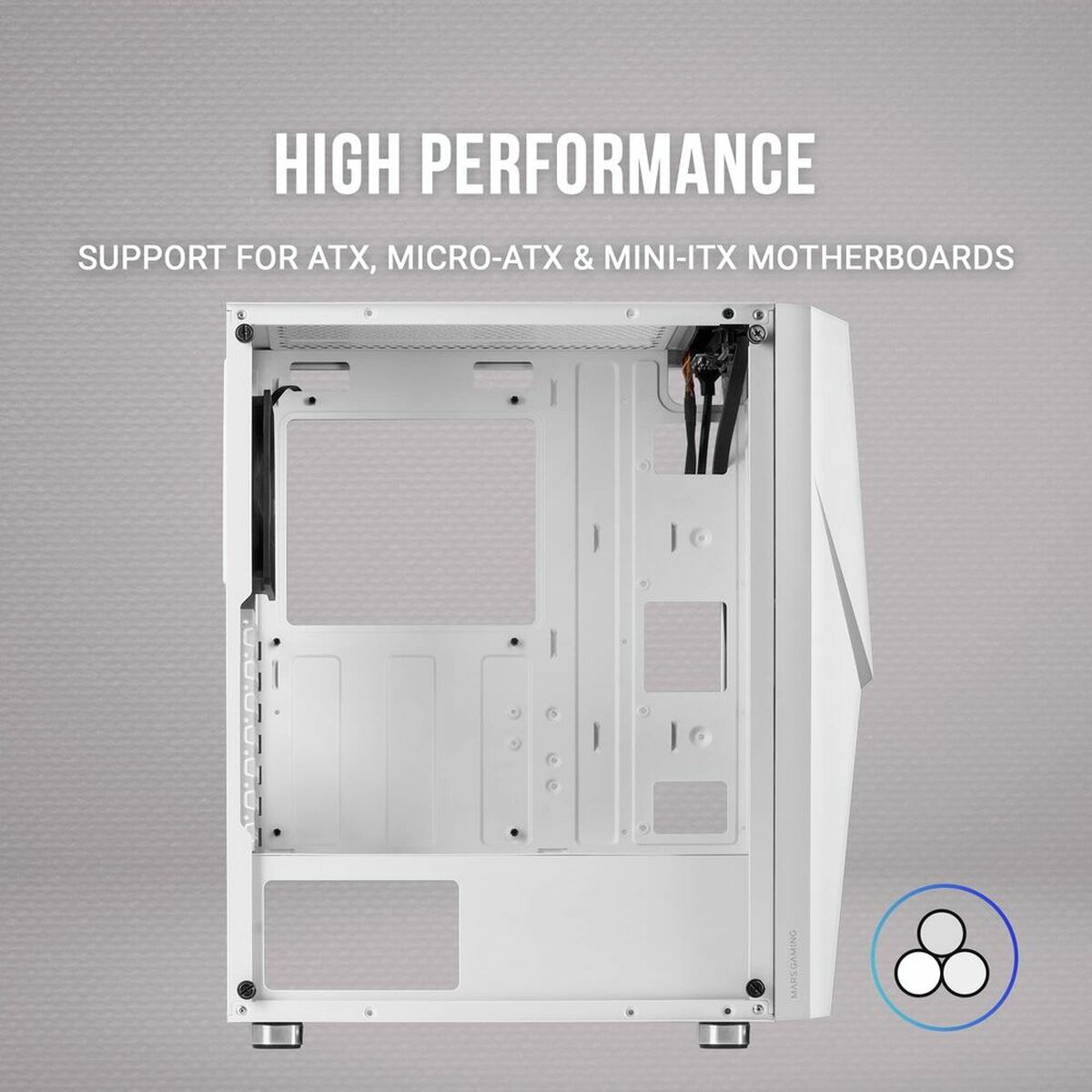 Mars Gaming MC777W LED RGB White (boîtier gaming ATX semi - tour blanc) - Level7Up